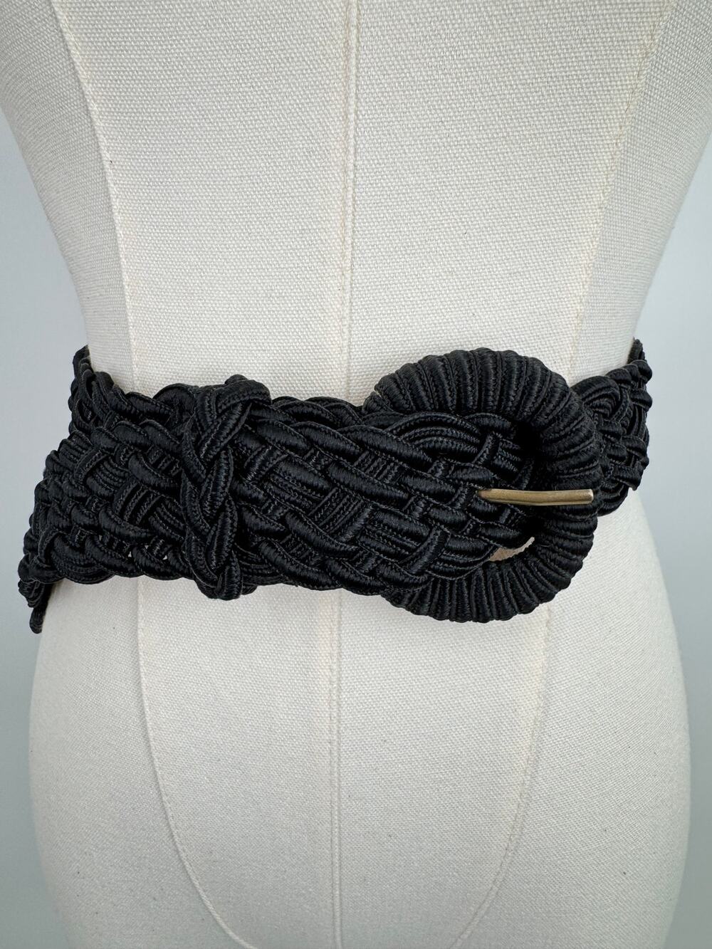 Vintage Carla Marchi belt women's M/L woven braided adjustable rayon rope 39"
